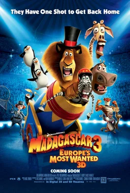 Poster for Madagascar 3: Europe's Most Wanted (2012)
